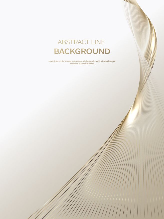 Y234金色曲线背景科技房地产化妆品线条底纹海报广告设计矢量素材